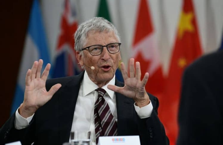 Microsoft-Mitgründer Bill Gates beim "Global Solutions Summit" in Berlin. Aktuell warnt er vor den Risiken eines Missbrauchs Künstlicher Intelligenz.