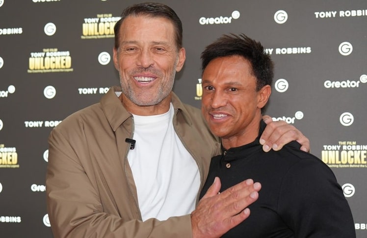 Tony Robbins und Daniel Aminati am Mittwoch, 02. September 2026 bei der "Unlocked"-Premiere im Kölner Cinedom