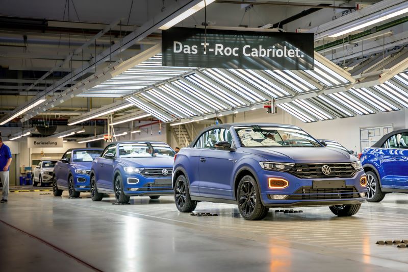 Im VW-Werk Osnabrück läuft derzeit noch das T-Roc Cabriolet vom Band. Nach dem Produktionsende 2027 soll der Standort neu ausgerichtet werden. © Volkswagen AG