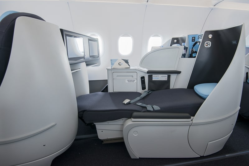 La Compagnie stattet den Airbus A321neo ausschließlich mit Business-Class-Sitzen aus, die sich vollständig in flache Betten verwandeln lassen. © La Compagnie