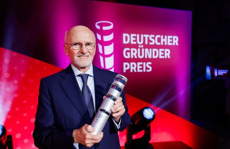Dirk Roßmann bei der Verleihung des Deutschen Gründerpreises für sein Lebenswerk am 8. September 2026 im ZDF-Hauptstadtstudio in Berlin.
